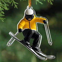 Gift For Skiing Lovers Gift For Skier 2D Flat- Acrylic Ornament
