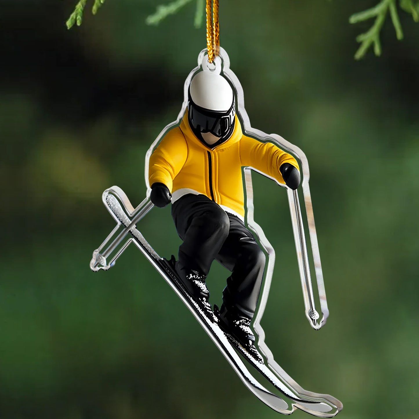 Gift For Skiing Lovers Gift For Skier 2D Flat- Acrylic Ornament