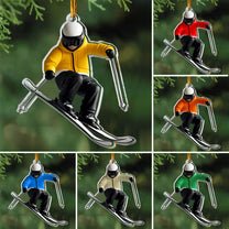Gift For Skiing Lovers Gift For Skier 2D Flat- Acrylic Ornament