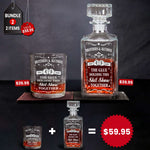 Gift Set Brothers & Alcohol - Personalized Whiskey Glass And Decanter Set