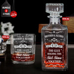 Gift Set Brothers & Alcohol - Personalized Whiskey Glass And Decanter Set
