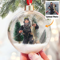  Gift For Fishing Lovers - Personalized Christmas Ball Photo Ornament