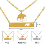Gift For Mother's Day - Custom Engraved Mama Bear Necklace Set