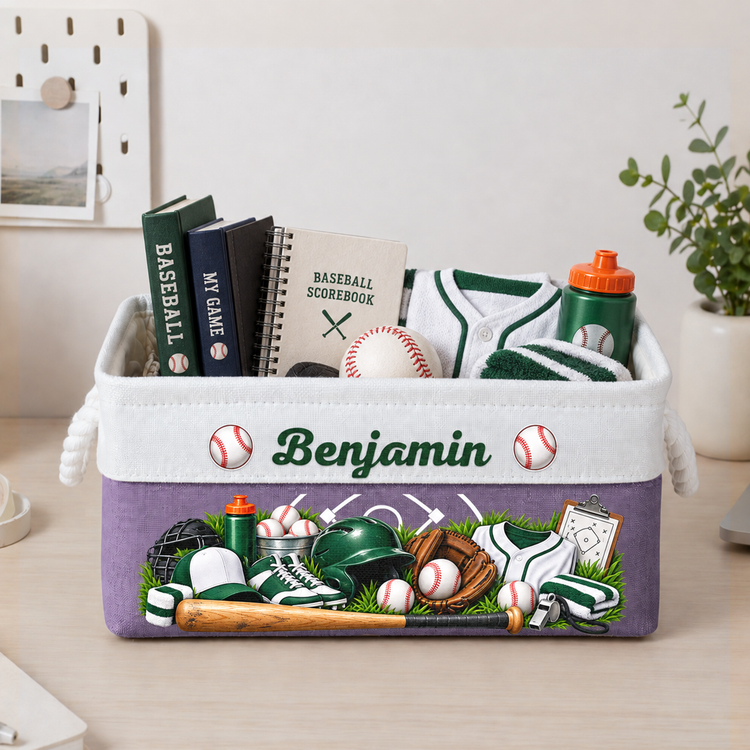 Gift-For-Baseball,-Softball,-Soccer,-Football,-Basketball,-Hockey-Lover-Room-Decor-Personalized-Storage-Basket-5