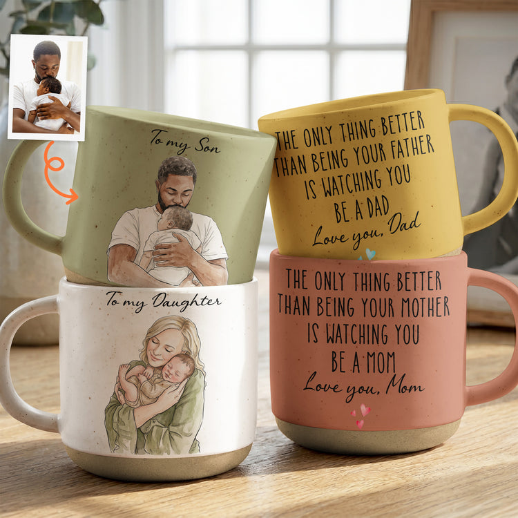 Gift-For-Son-Daughter-Gift-For-New-Dad-Mom-Custom-Photo-Watercolor-Personalized-Mug-1
