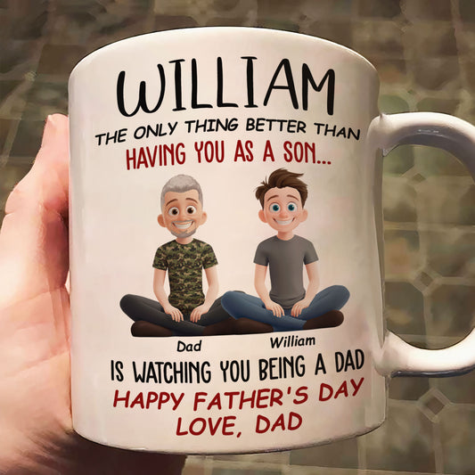 Gift-For-Son-Grandson-Gift-For-New-Dad-Happy-First-Father'S-Day-Personalized-Mug-1