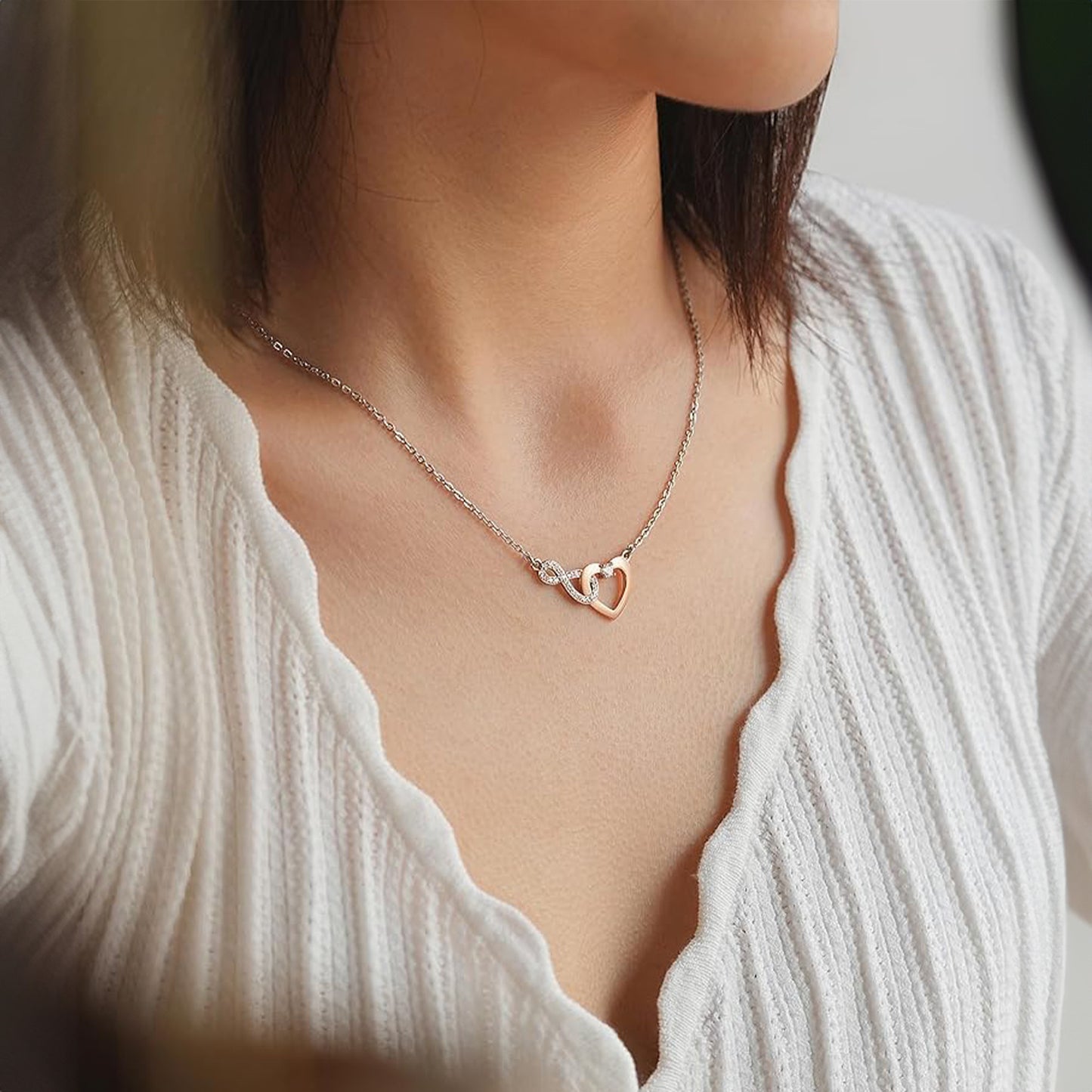 Gifts For Mom From Daughter/Son - Personalized LED Light Acrylic Plaque With Infinity Necklace