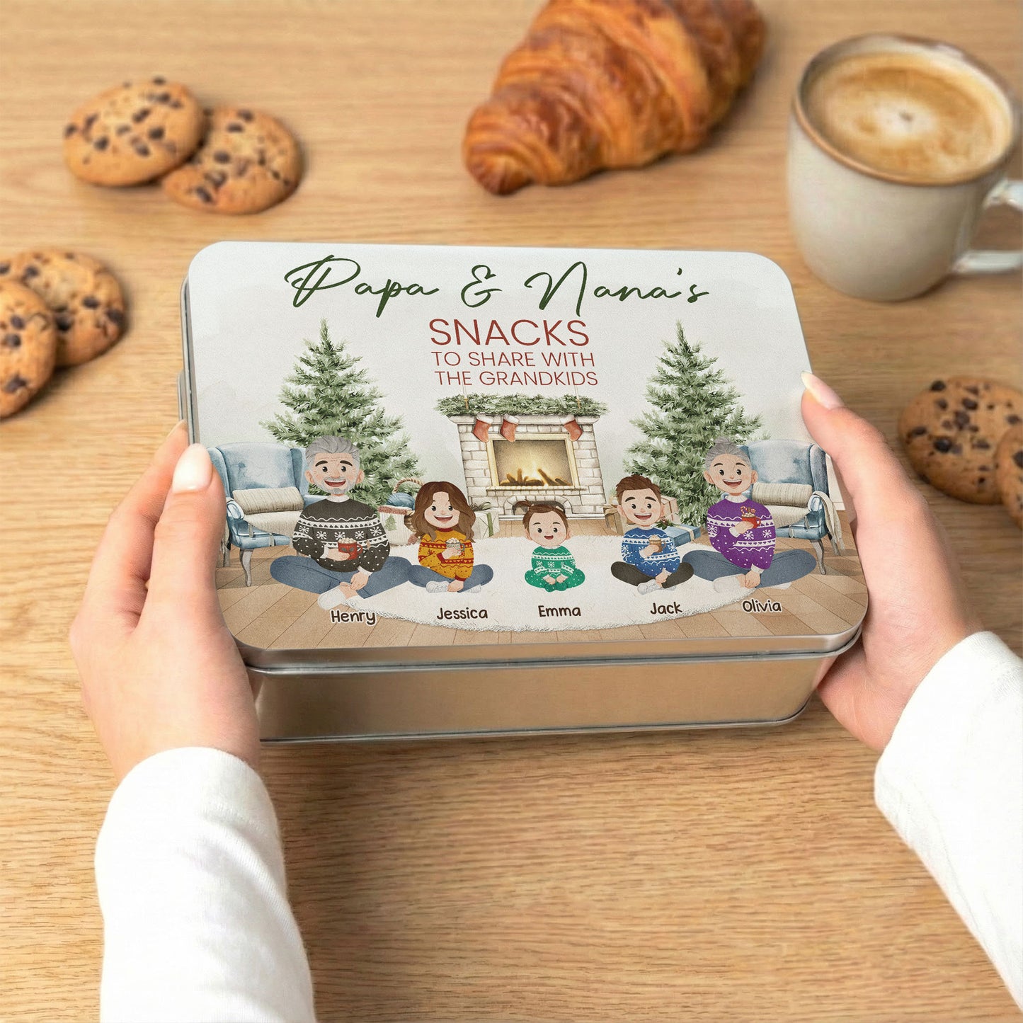 Gifts Ideas For Mum Dad Grandad Treats - Personalized Cookie Tin Box