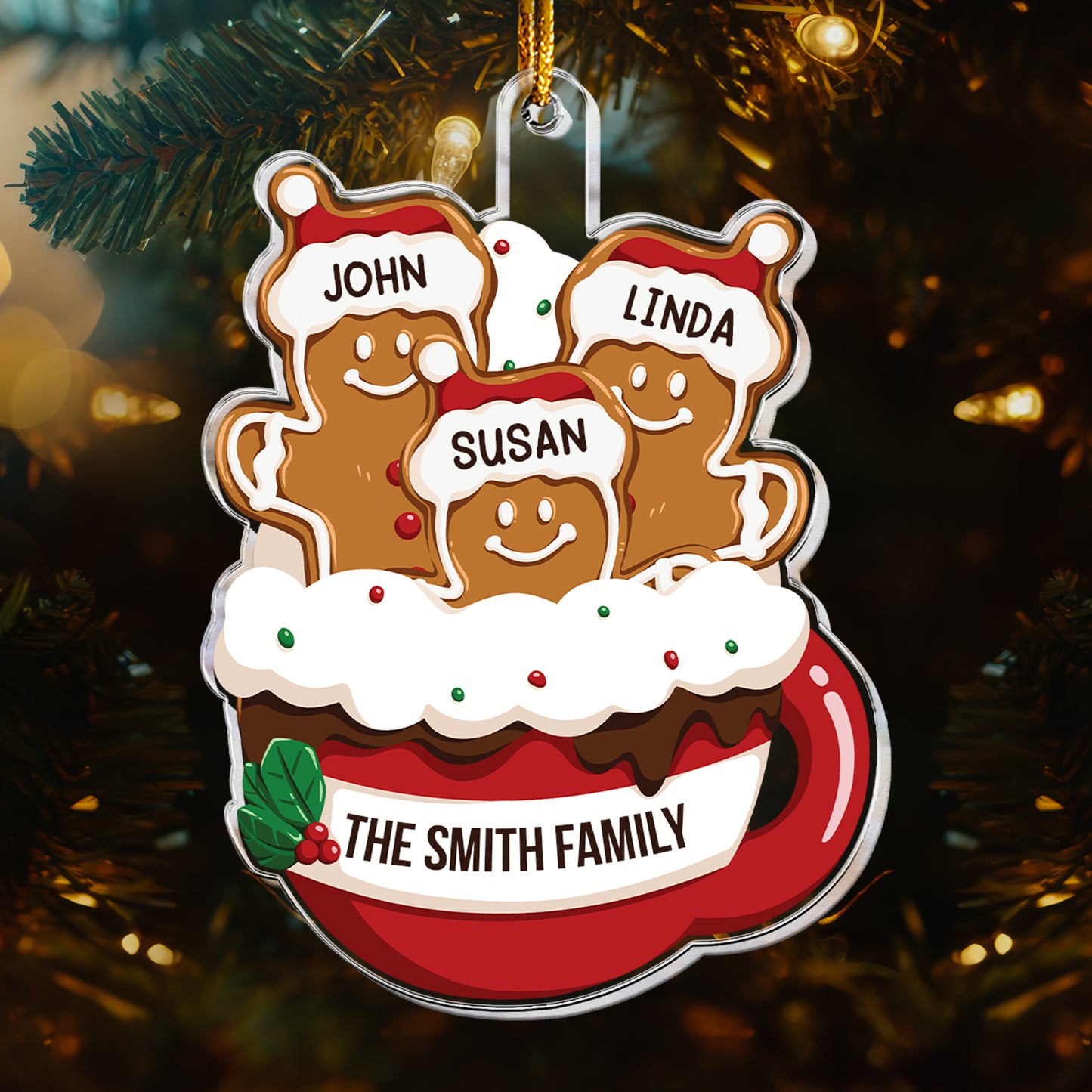 Gingerbread Christmas 2024 - Personalized Acrylic Ornament