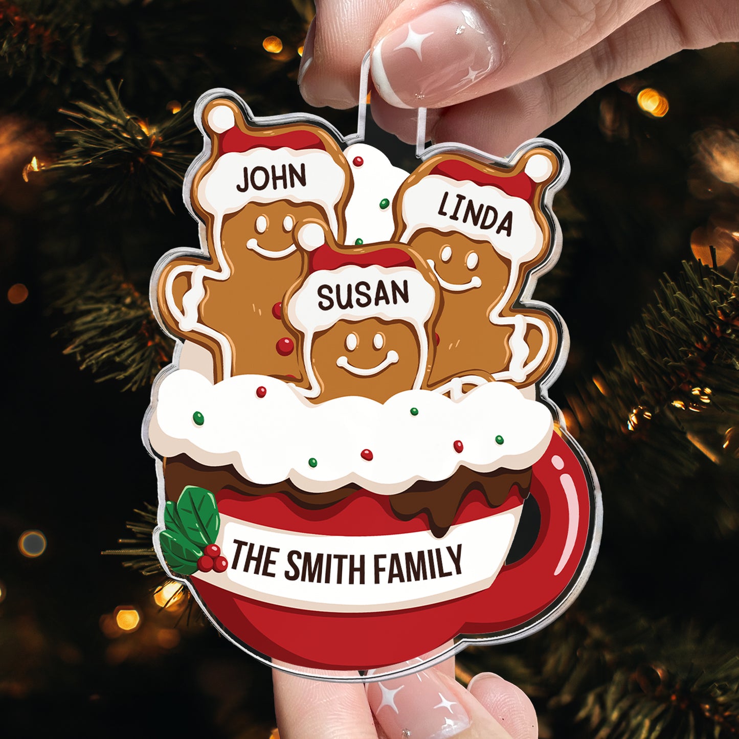 Gingerbread Christmas 2024 - Personalized Acrylic Ornament