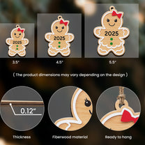 Gingerbread Christmas Cookie - Wooden Ornament