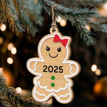 Gingerbread Christmas Cookie - Wooden Ornament