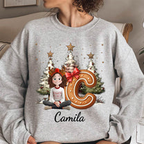 Gingerbread Family Alphabet Christmas Style - Personalized Shirt