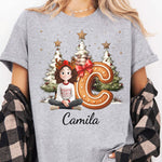 Gingerbread Family Alphabet Christmas Style - Personalized Shirt