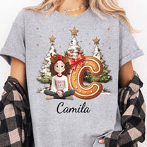 Gingerbread Family Alphabet Christmas Style - Personalized Shirt