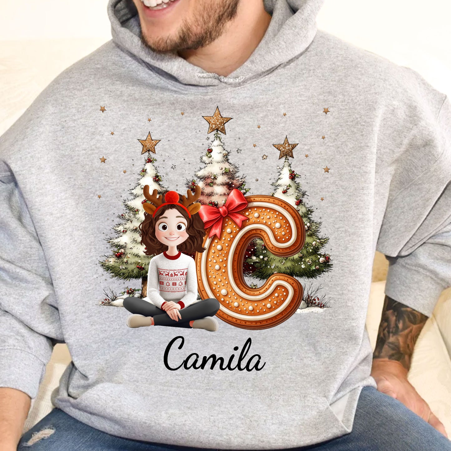 Gingerbread Family Alphabet Christmas Style - Personalized Shirt