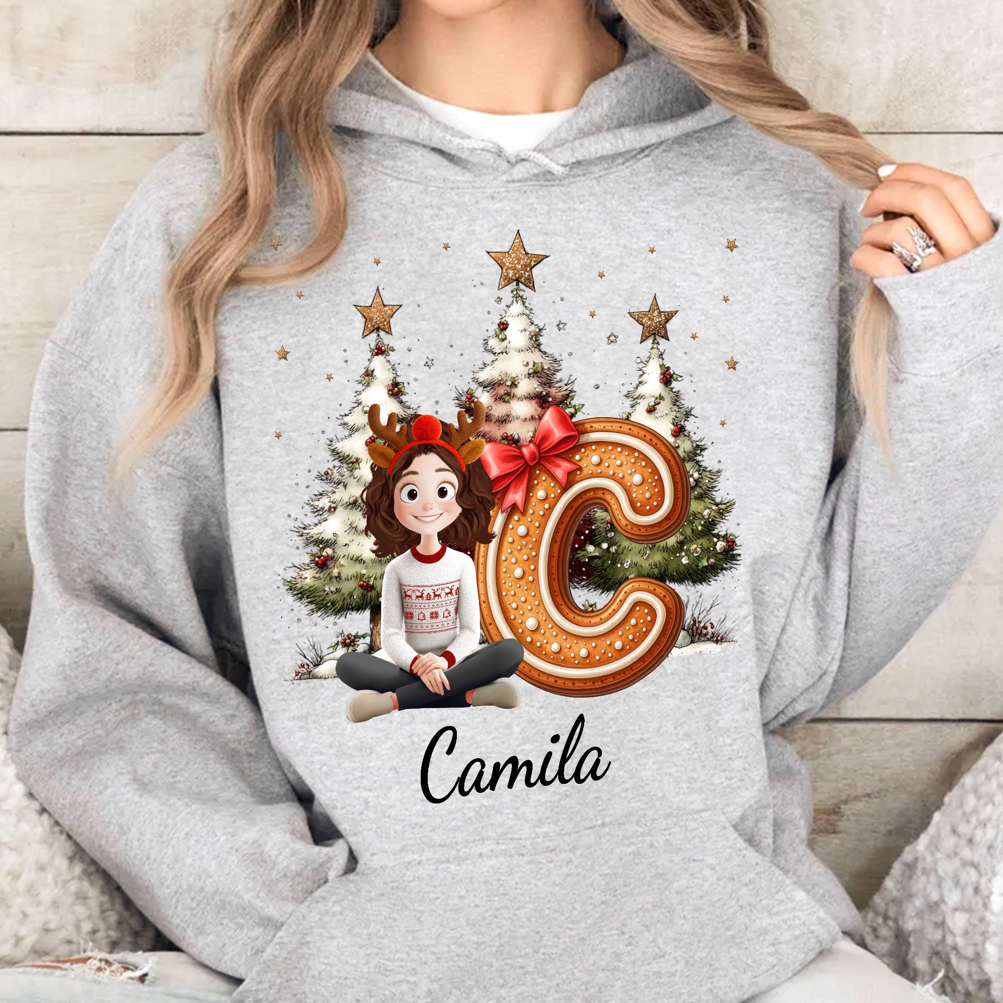Gingerbread Family Alphabet Christmas Style - Personalized Shirt