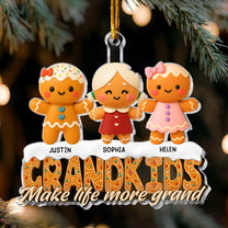 Gingerbread Grandkids Make Life More Grand - Personalized Acrylic Ornament