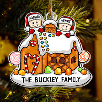 Gingerbread House Family - Personalized Acrylic Ornament