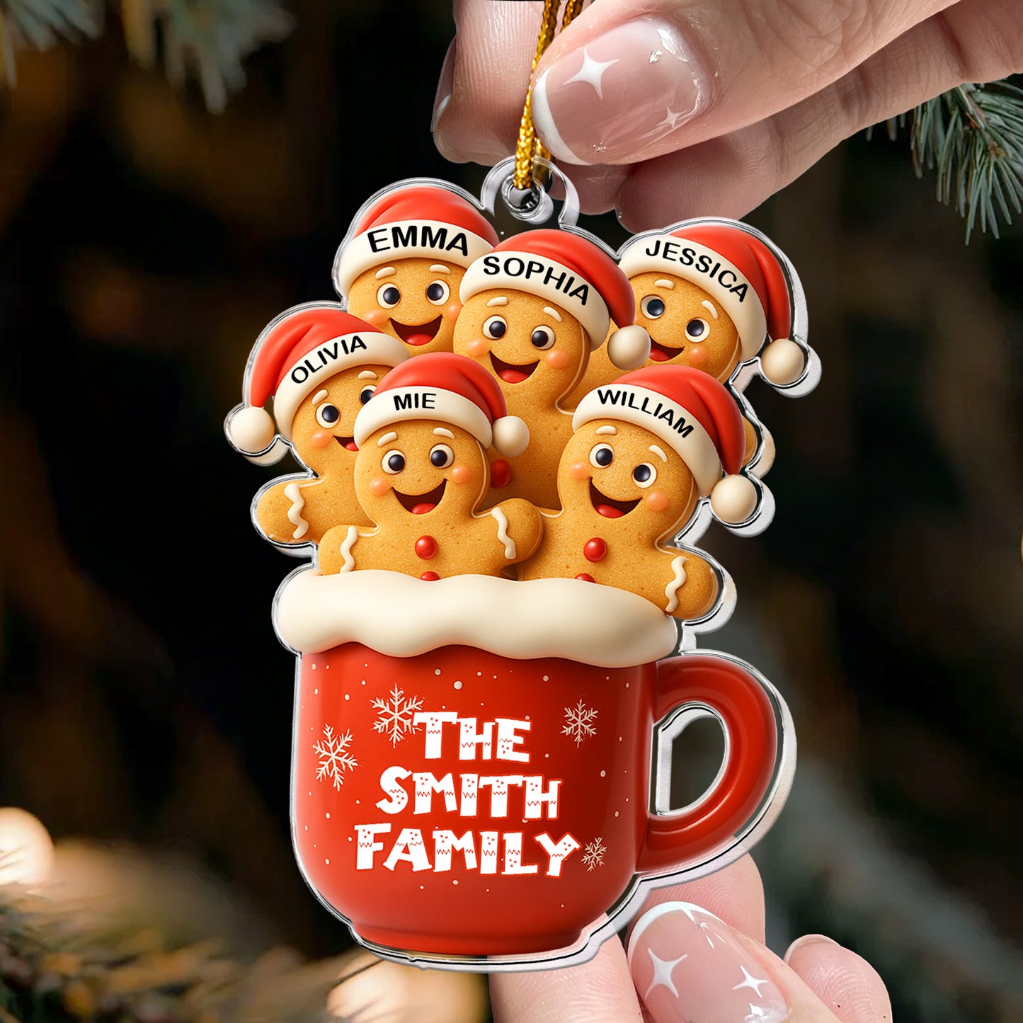 Gingerbread Mug Christmas - Personalized Acrylic Ornament