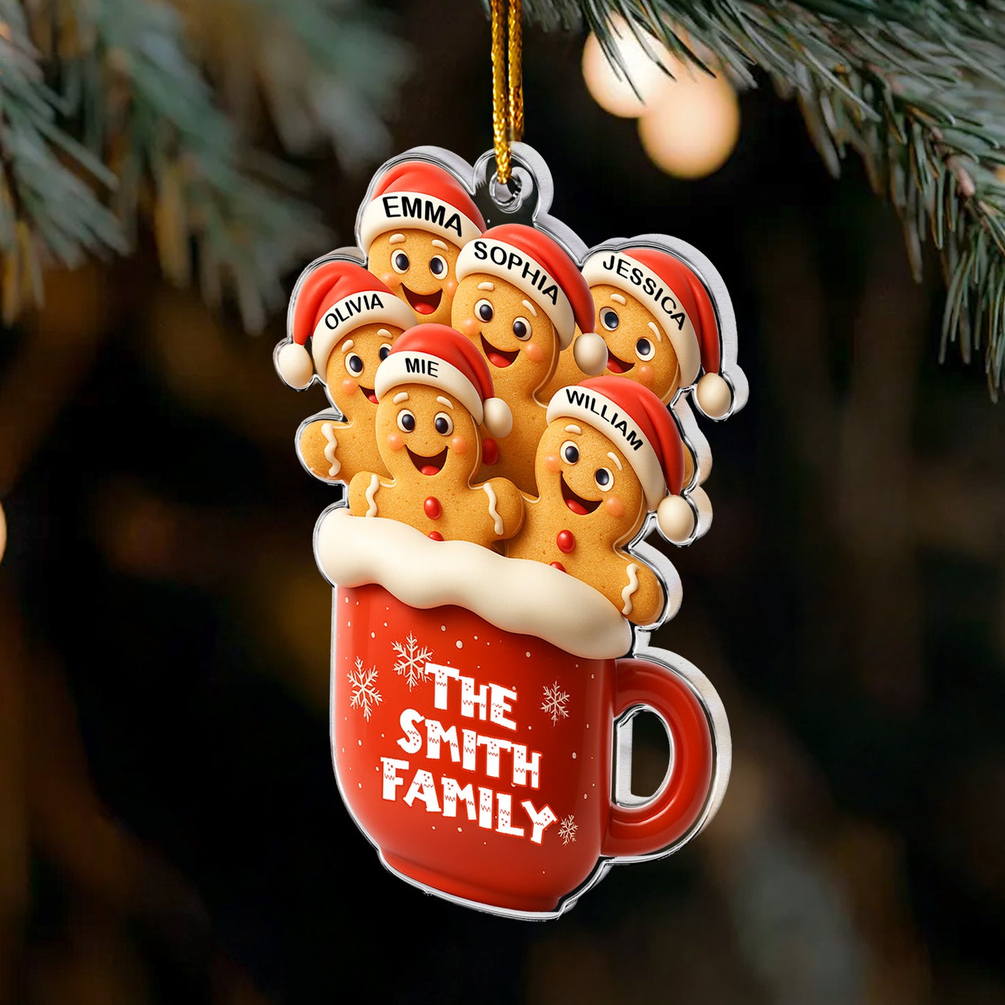 Gingerbread Mug Christmas - Personalized Acrylic Ornament