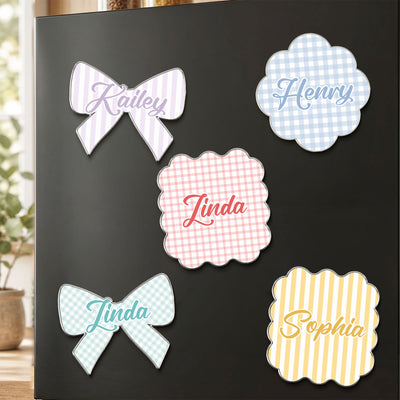 Gingham Kids Name Locker - Personalized Magnet