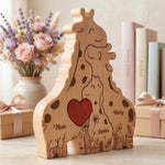 Giraffe-- Family - Personalized -Wooden- Giraffe- Family- Puzzle 2