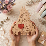 Giraffe-- Family - Personalized -Wooden- Giraffe- Family- Puzzle 3