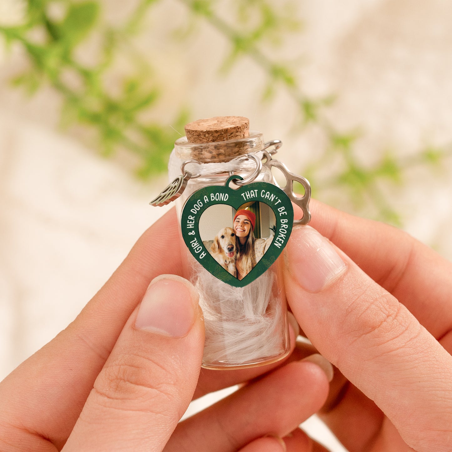 Girl And Dog A Bond That Can't Be Broken - Custom Pet Fur Jar