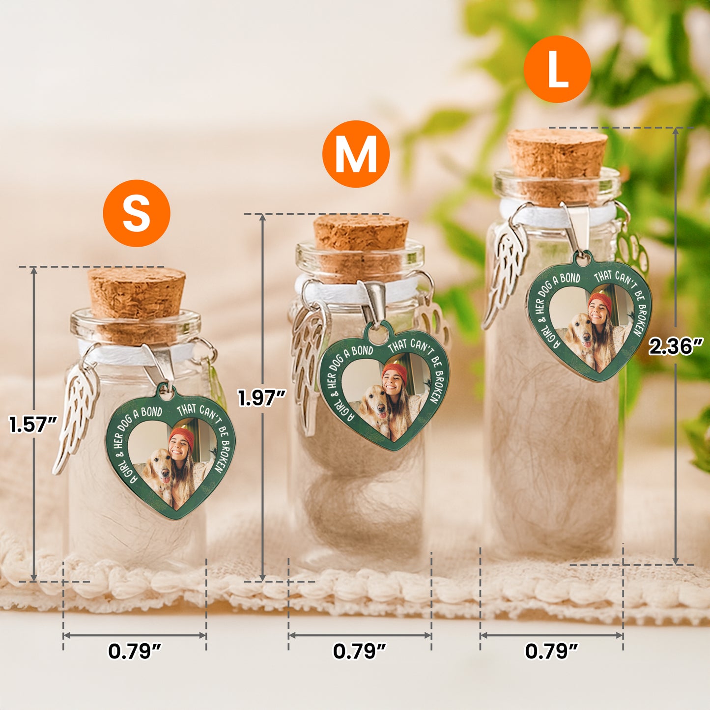 Girl And Dog A Bond That Can't Be Broken - Custom Pet Fur Jar