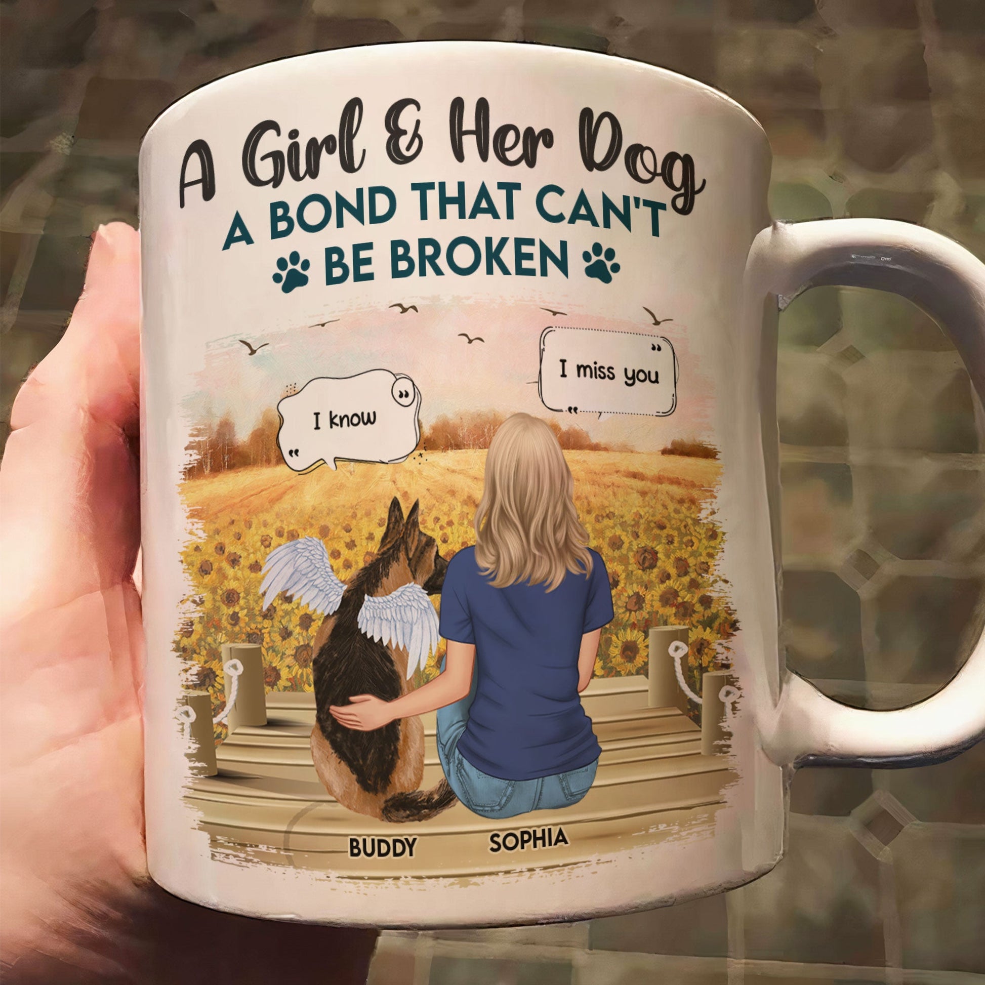 Personalized Mug - Girl and Dogs