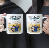 Girl And Dog A Bond That Can'T Be Broken - Personalized Mug