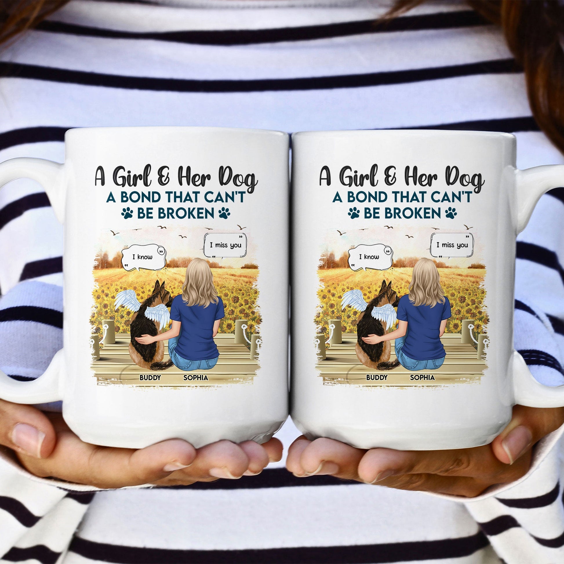 Personalized Mug - Girl and Dogs