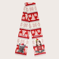 Girl And Her Dog - Personalized Fleece Scarf