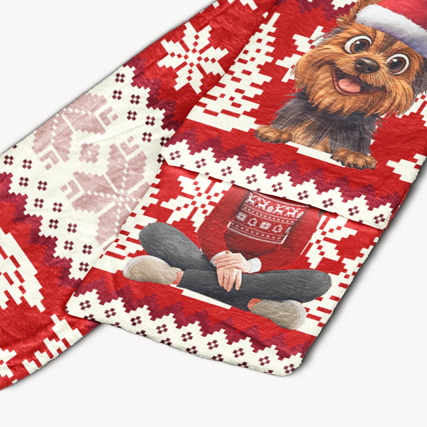 Girl And Her Dog - Personalized Fleece Scarf