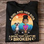 Girl And Her Dog - Vintage Version - Personalized Shirt