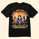 Girl And Her Dog - Vintage Version - Personalized Shirt