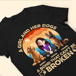 Girl And Her Dog - Vintage Version - Personalized Shirt