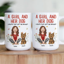 A Girl A Man And Their Dogs - A Bond That Can't Be Broken - Personalized Mug