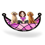 Girl And Her Dogs - Personalized Window Hanging Suncatcher Ornament - Gift For Daughter