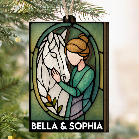 Girl And Her Horse Bond That Can't Be Broken - Personalized Wooden Ornament