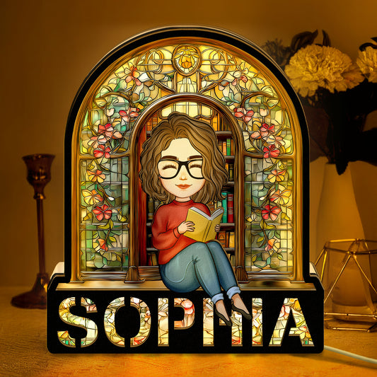 Girl Reading Book - Personalized LED Night Lamp