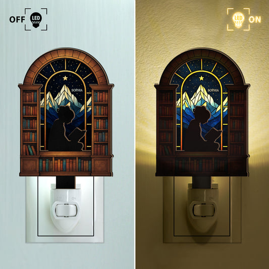 Girl Reading Book - Personalized Wood And Acrylic Night Light