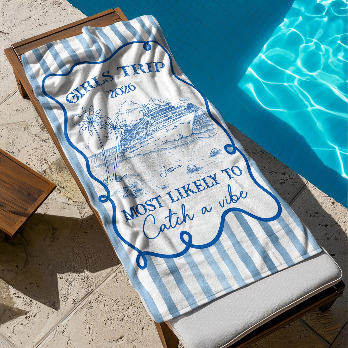 Girl Trips Most Likely Funny - Personalized Quick-Dry Beach Towel