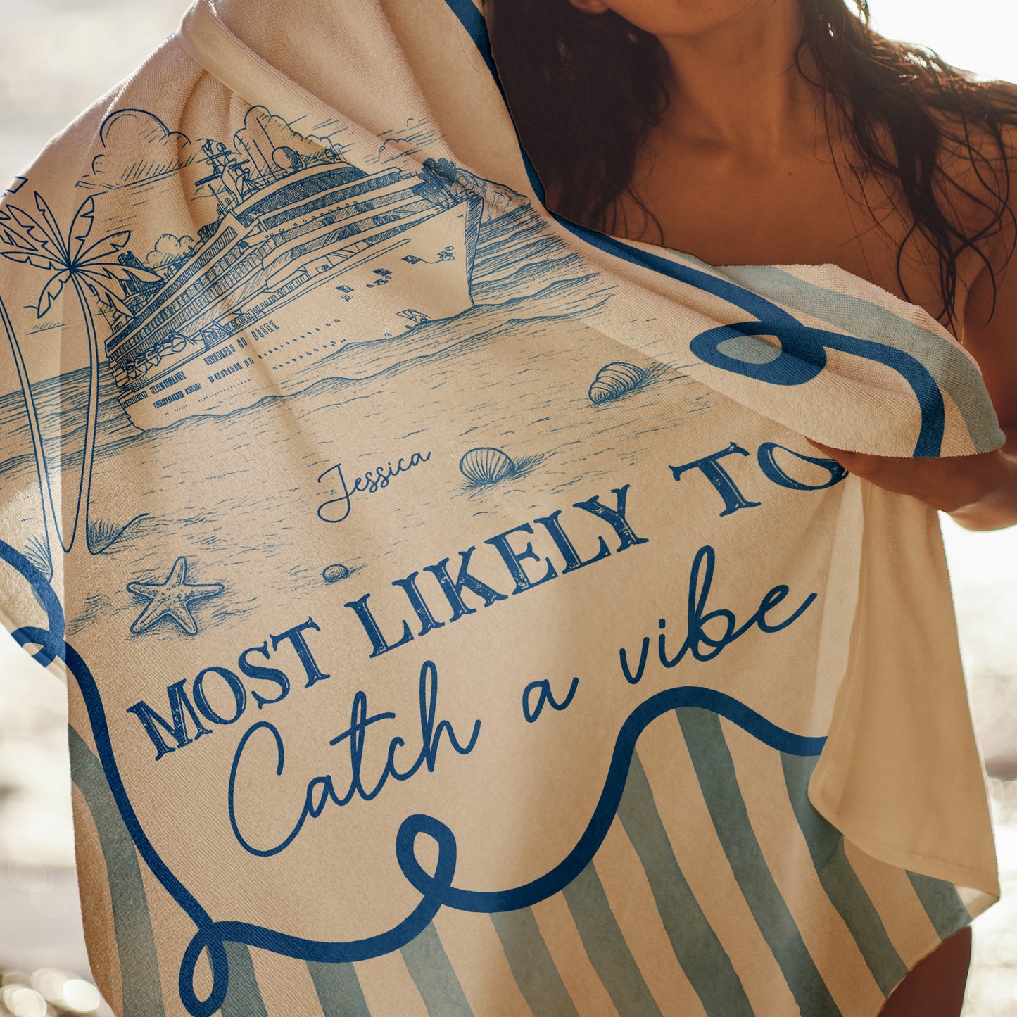 Girl Trips Most Likely Funny - Personalized Quick-Dry Beach Towel