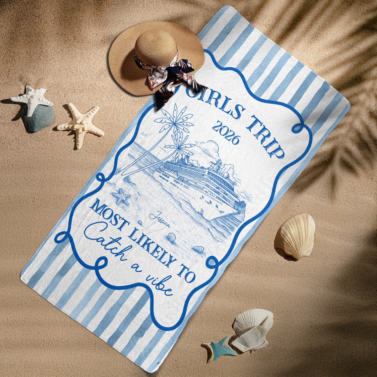 Girl Trips Most Likely Funny - Personalized Quick-Dry Beach Towel