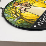 Girl & Dog A Bond Can't Be Broken - Personalized Stained Glass Window Hanging Suncatcher