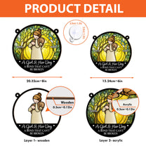 Girl & Her Dog A Bond That Can't Be Broken - Personalized Window Hanging Suncatcher Ornament