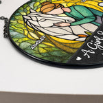Girl & Horse A Bond Can't Be Broken - Personalized Stained Glass Window Hanging Suncatcher