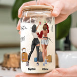Girl's Trip 2026 Great Memories Times Friends Laughs - Personalized Clear Glass Cup